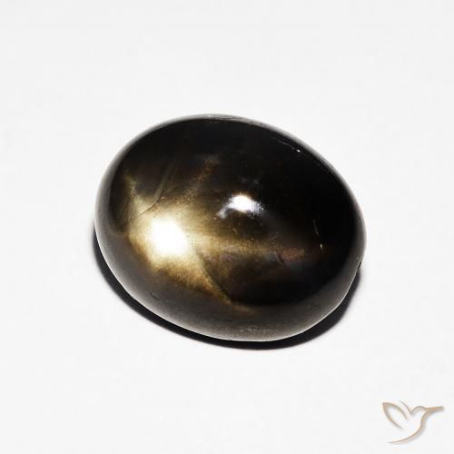 4.08 ct Black Star Sapphire Stone, Natural Star Sapphire in Oval Cabochon Shape for Sale