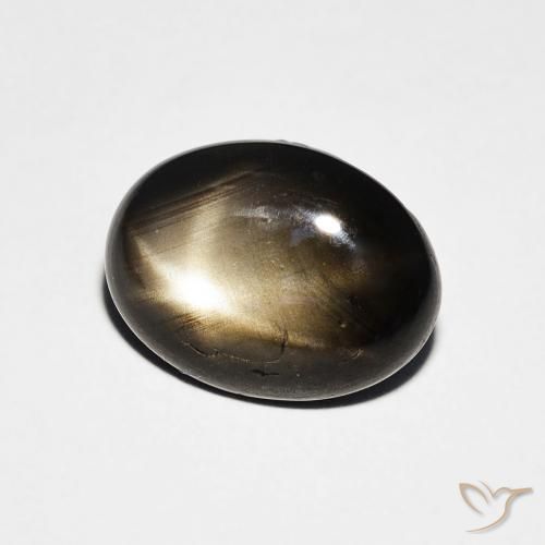 3.25 ct Black Star Sapphire Stone, Natural Star Sapphire in Oval Cabochon Shape for Sale