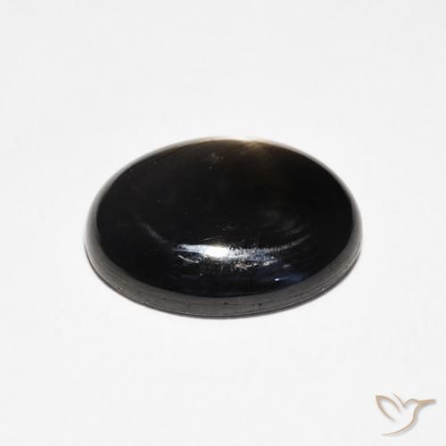 Star Sapphire Gemstone in 10.6 x 8 mm Size for Sale, Star Sapphire Stone in Black Color
