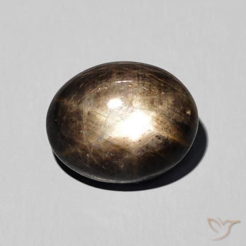 5.76 ct Black Star Sapphire, 10.4 x 9 mm Oval Cut From Thailand, Photo A