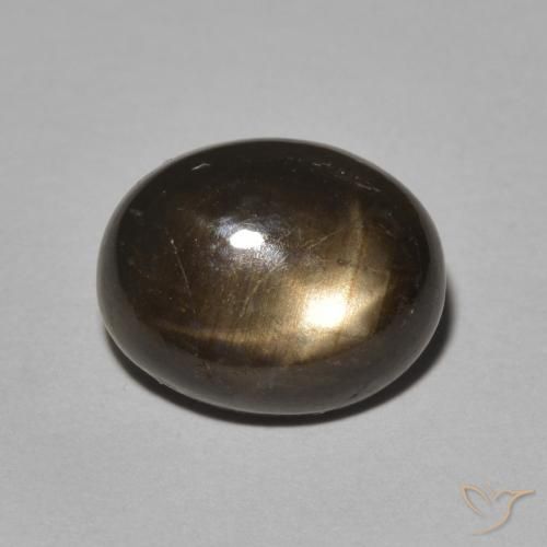 5.24 ct Black Star Sapphire Stone, Natural Star Sapphire in Oval Cabochon Shape for Sale