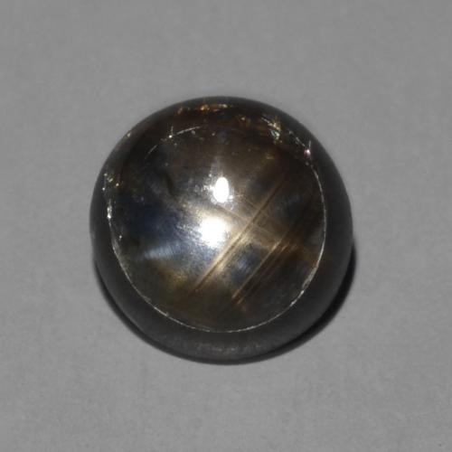 0,85 ct runder schwarzer Sternsaphir aus Thailand, Größe 5,3mm, natürlicher Edelstein, Opaque Reinheit, 1 Stück runder Sternsaphir, Mohs-Härte von 9 Geeignet für den täglichen Gebrauch im Schmuck , Photo A