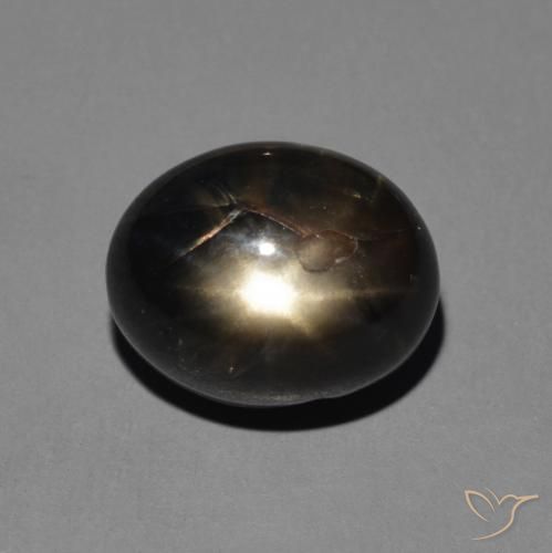 5.11ct Natural Greyish Silver Black Star Sapphire, Oval, Opaque
