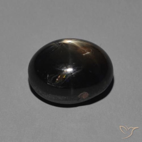 Star Sapphire Gemstone in 10 x 8 mm (calibrated) Size for Sale, Star Sapphire Stone in Greyish Silver Black Color