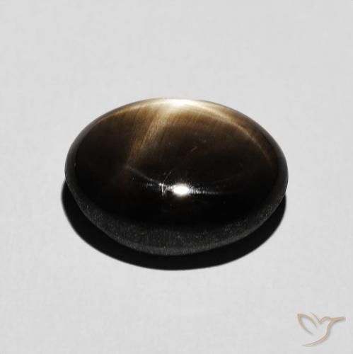 Star Sapphire Gemstone in 11.7 x 9 mm Size for Sale, Star Sapphire Stone in Black Color