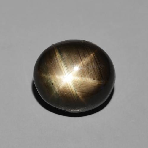 6,13 ct ovaler schwarzer Sternsaphir aus Thailand, Größe 10,2 x 9,2mm, Garantiert natürlicher Edelstein, Opaque Reinheit, 1 Stück Sternsaphir in Schwarz Farbe, Mohs-Härte von 9 Geeignet für den täglichen Gebrauch im Schmuck, Photo A
