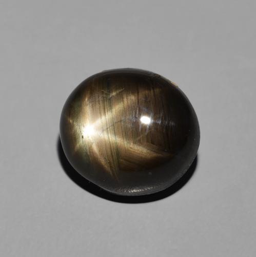 6.13 ct Black Star Sapphire Stone, Natural Star Sapphire in Oval Cabochon Shape for Sale
