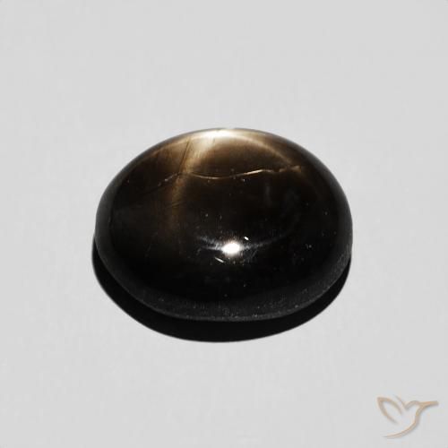 Star Sapphire Gemstone in 10.2 x 8.9 mm Size for Sale, Star Sapphire Stone in Black Color