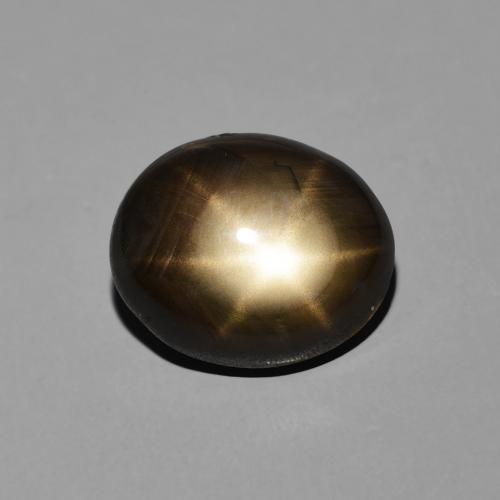 6.82 カラット ブラック スター サファイア、11.9 x 10 mm オーバル カット タイ産, Photo A