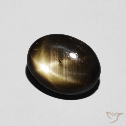 4.82 ct Black Star Sapphire Stone, Natural Star Sapphire in Oval Cabochon Shape for Sale