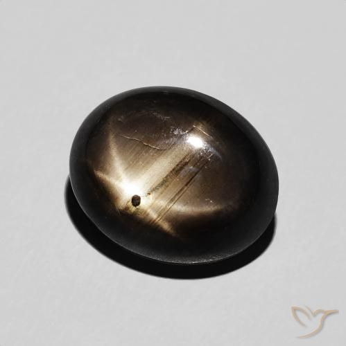 6.43 ct Black Star Sapphire Stone, Natural Star Sapphire in Oval Cabochon Shape for Sale