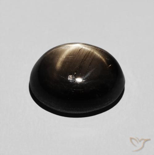 Star Sapphire Gemstone in 11.5 x 9.3 mm Size for Sale, Star Sapphire Stone in Black Color