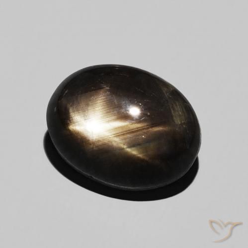 6.52 ct Black Star Sapphire Stone, Natural Star Sapphire in Oval Cabochon Shape for Sale