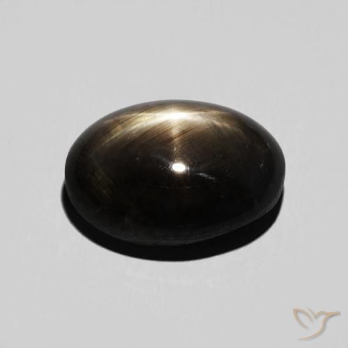 Star Sapphire Gemstone in 11.8 x 9 mm Size for Sale, Star Sapphire Stone in Black Color