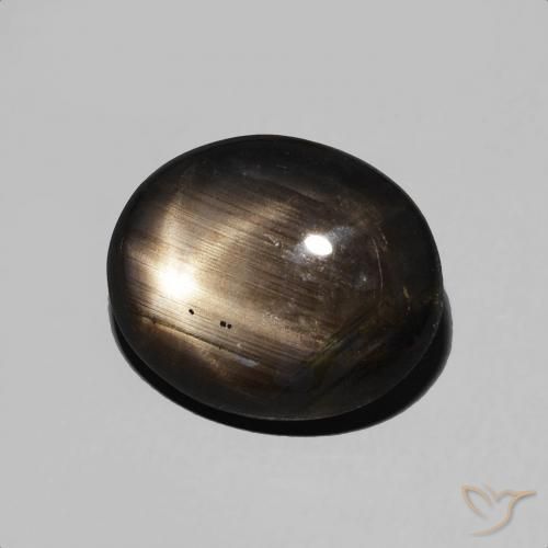 4.89 ct Black Star Sapphire Stone, Natural Star Sapphire in Oval Cabochon Shape for Sale