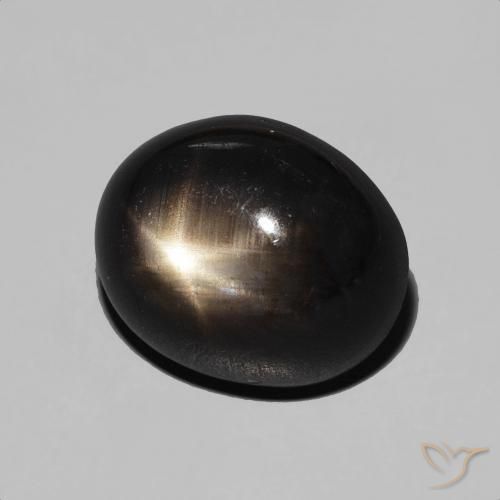 7.84 ct Black Star Sapphire Stone, Natural Star Sapphire in Oval Cabochon Shape for Sale