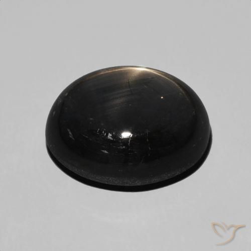 Star Sapphire Gemstone in 11.7 x 9.2 mm Size for Sale, Star Sapphire Stone in Black Color