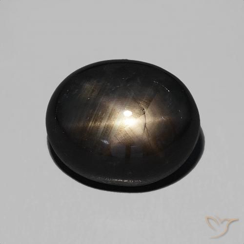6.71ct Natural Black Star Sapphire, Oval, Opaque