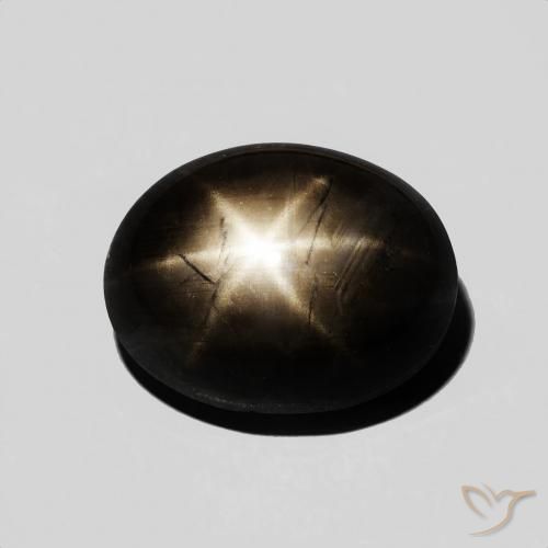 6.48 ct Black Star Sapphire, 11.5 x 8.8 mm Oval Cut From Thailand, Photo A