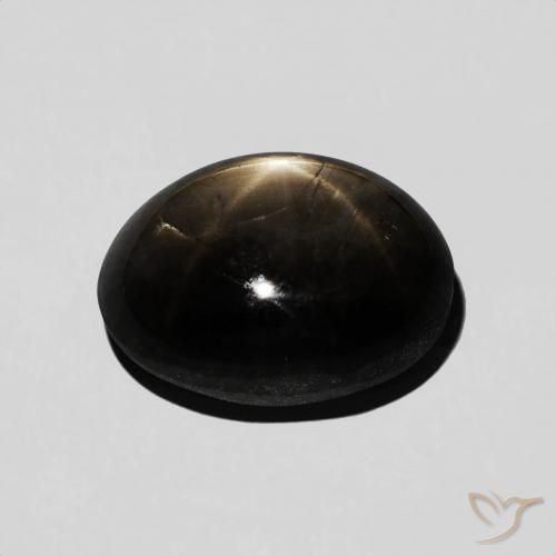 Star Sapphire Gemstone in 11.5 x 8.8 mm Size for Sale, Star Sapphire Stone in Black Color