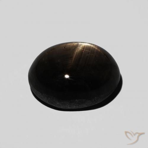 Star Sapphire Gemstone in 11 x 9 mm (calibrated) Size for Sale, Star Sapphire Stone in Black Color