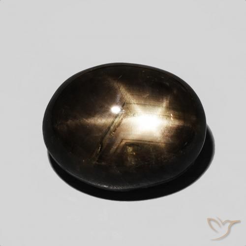 7,59 ct ovaler schwarzer Sternsaphir aus Thailand, Größe 11,8 x 9,2mm, Garantiert natürlicher Edelstein, Opaque Reinheit, 1 Stück Sternsaphir in Schwarz Farbe, Mohs-Härte von 9 Geeignet für den täglichen Gebrauch im Schmuck, Photo A