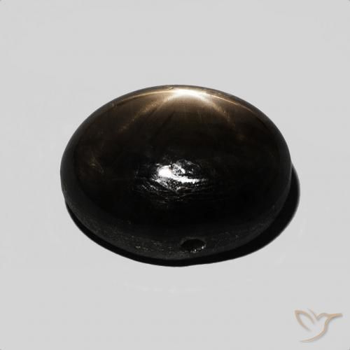 Star Sapphire Gemstone in 11.8 x 9.2 mm Size for Sale, Star Sapphire Stone in Black Color