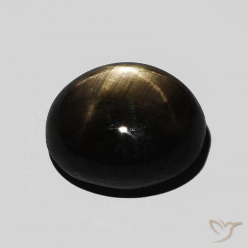 Star Sapphire Gemstone in 12 x 10 mm (calibrated) Size for Sale, Star Sapphire Stone in Black Color