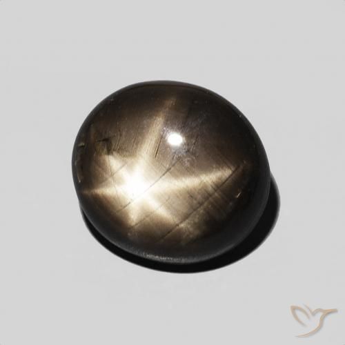 5.39 ct Black Star Sapphire Stone, Natural Star Sapphire in Oval Cabochon Shape for Sale