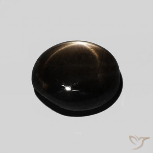 Star Sapphire Gemstone in 10.2 x 9.2 mm Size for Sale, Star Sapphire Stone in Black Color