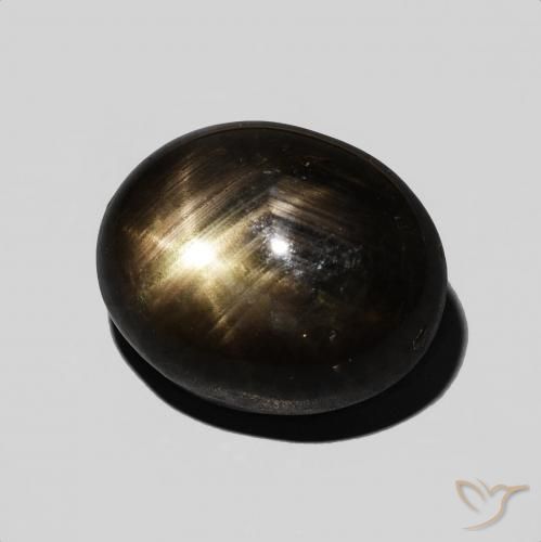 9.54 ct Black Star Sapphire Stone, Natural Star Sapphire in Oval Cabochon Shape for Sale