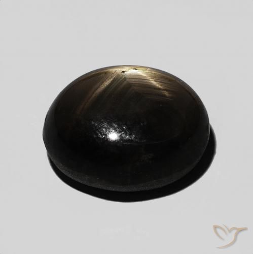 Star Sapphire Gemstone in 12 x 10 mm (calibrated) Size for Sale, Star Sapphire Stone in Black Color