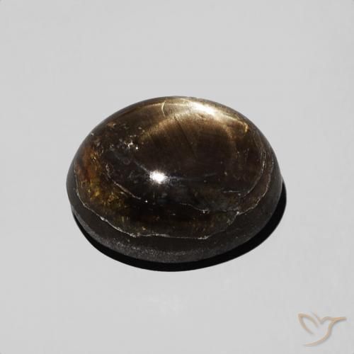 Star Sapphire Gemstone in 8.2 x 6.8 mm Size for Sale, Star Sapphire Stone in Black Color