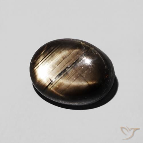 2.97 ct Black Star Sapphire Stone, Natural Star Sapphire in Oval Cabochon Shape for Sale