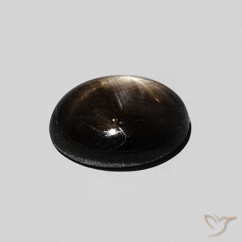 Star Sapphire Gemstone in 7.5 x 5.7 mm Size for Sale, Star Sapphire Stone in Black Color