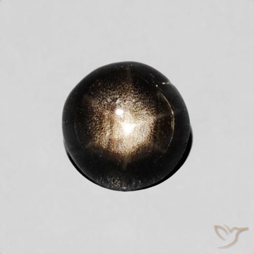 0,42 ct runder schwarzer Sternsaphir aus Thailand, Größe 4,2mm, Garantiert natürlicher Edelstein, Opaque Reinheit, 1 Stück Sternsaphir in Schwarz Farbe, Mohs-Härte von 9 Geeignet für den täglichen Gebrauch im Schmuck, Photo A