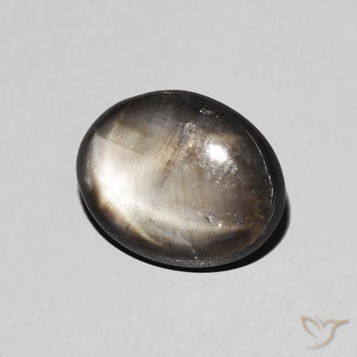 1.98 ct Black Star Sapphire Stone, Natural Star Sapphire in Oval Cabochon Shape for Sale
