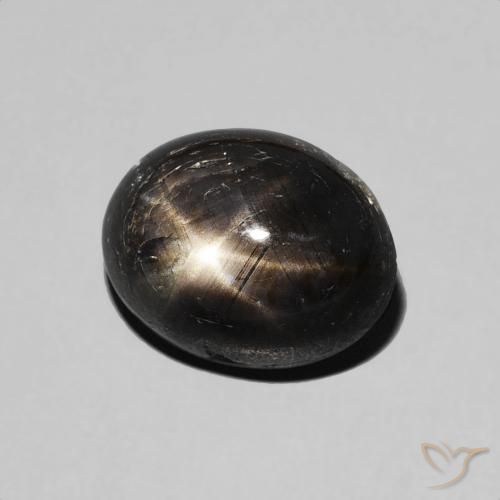 3.50 ct Black Star Sapphire Stone, Natural Star Sapphire in Oval Cabochon Shape for Sale
