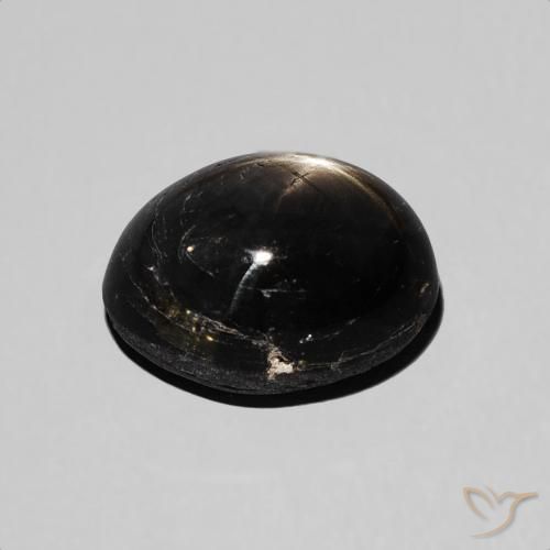 Star Sapphire Gemstone in 9 x 7 mm (calibrated) Size for Sale, Star Sapphire Stone in Black Color