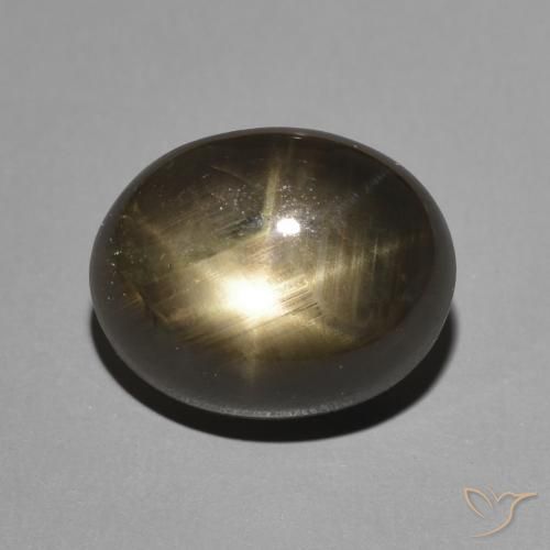 5.97 ct Black Star Sapphire, 11 x 8.8 mm Oval Cut From Thailand, Photo A