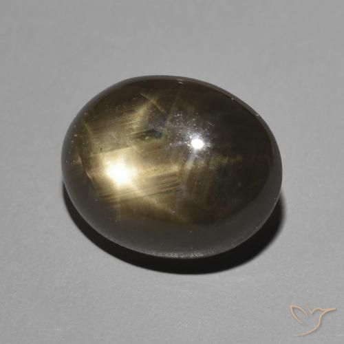 5.97 ct Black Star Sapphire Stone, Natural Star Sapphire in Oval Cabochon Shape for Sale