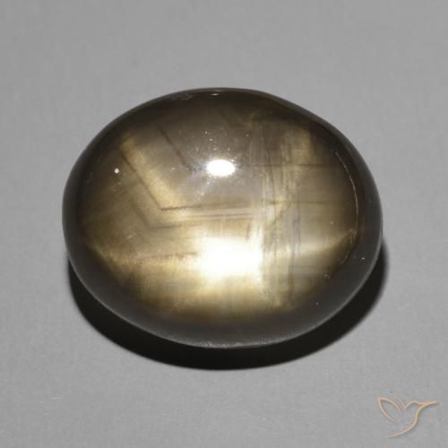 12 x 9,8mm Zaffiro stellato nero Ovale cabochon dalla Thailandia, peso di 7,8 ct, pietra preziosa naturale Riscaldato in purezza Opaque, Zaffiro stellato 1pz - il colore è Nero, durezza Mohs di 9 adatto per gioielli da indossare ogni giorno, Photo A