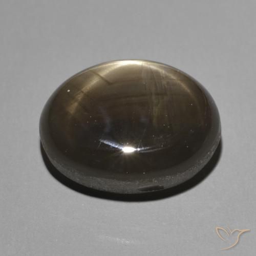 Star Sapphire Gemstone in 12 x 10 mm (calibrated) Size for Sale, Star Sapphire Stone in Black Color