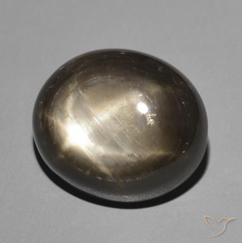 8.65 ct Black Star Sapphire Stone, Natural Star Sapphire in Oval Cabochon Shape for Sale