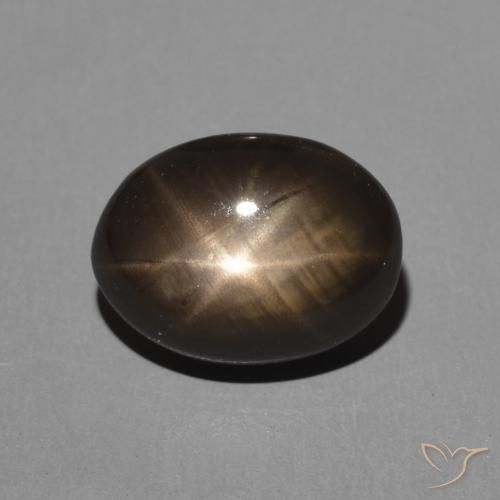 2,34 ct ovaler schwarzer Sternsaphir aus Thailand, Größe 9 x 6,7mm, Garantiert natürlicher Edelstein, Opaque Reinheit, 1 Stück Sternsaphir in Schwarz Farbe, Mohs-Härte von 9 Geeignet für den täglichen Gebrauch im Schmuck, Photo A