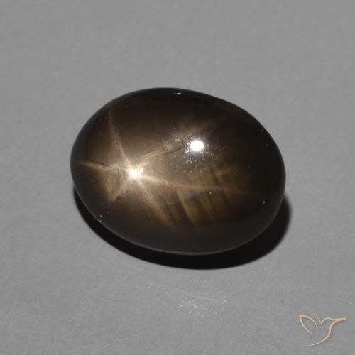 2.34 ct Black Star Sapphire Stone, Natural Star Sapphire in Oval Cabochon Shape for Sale
