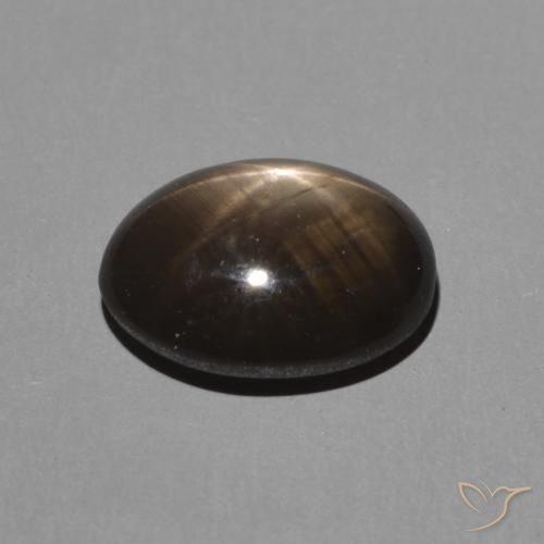 Star Sapphire Gemstone in 9 x 6.7 mm Size for Sale, Star Sapphire Stone in Black Color