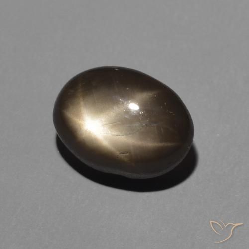 2.45 ct Black Star Sapphire Stone, Natural Star Sapphire in Oval Cabochon Shape for Sale