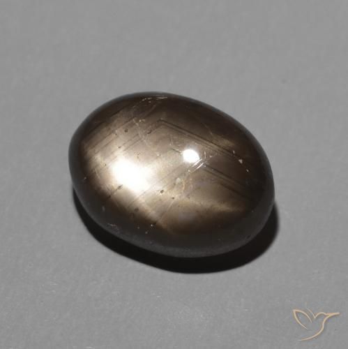 2.88 ct Black Star Sapphire Stone, Natural Star Sapphire in Oval Cabochon Shape for Sale