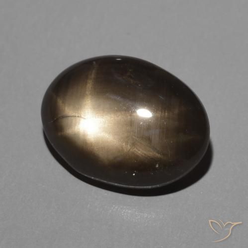 2.95 ct Black Star Sapphire Stone, Natural Star Sapphire in Oval Cabochon Shape for Sale